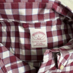 Brooks Brothers Men's Red and White Gingham Button-Down Shirt